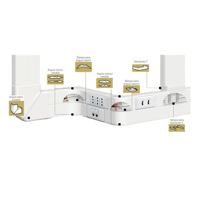 ANGULO EXTERIOR VARIABLE 65MM BLANCO 10623