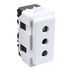 MODULO ENCHUFE 2P+T 10A 250V BLANCO GENESIS