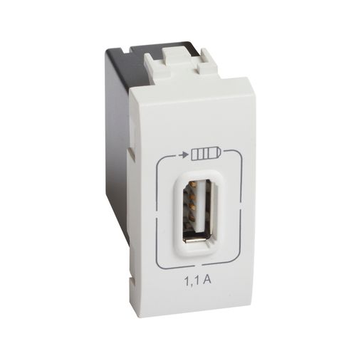 MODULO CARGADOR USB 220VAC 110mA BLANCO N4285C1 LIVING LIGHT