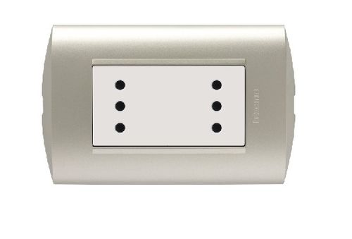 ENCHUFE DUPLEX 2P+T 10A BLANCO/PERLA ARMADO AE2113E2BNA MODUS STYLE