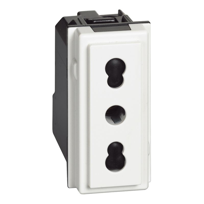 Modularsteckdose 2P+T – 16 A, 2,5 Module, Für Schalttafeln Mit Shutter