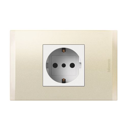 ENCHUFE SCHUKO 2P+T 10A 250V (16A) BLANCO PERLA NOBILE AF2140EBNA
