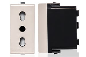 MODULO TOMACORRIENTE BIPASO 10/16A 250V 2P+T S22 BEIGE 223102 SINTHESI