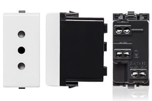 MODULO TOMACORRIENTE 10A 250V 2P+T S22 BLANCO 223001 SINTHESI