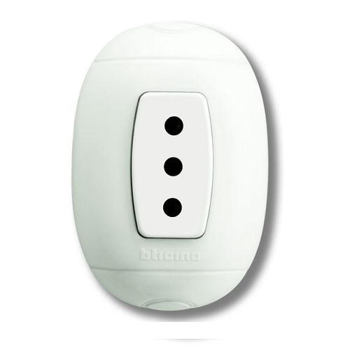 ENCHUFE SIMPLE 2P+T 10A 250V BLANCO SOB P13B OVAL