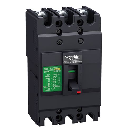 INTERRUPTOR AUTOMATICO CAJA MOLDEADA 3P FIJO 80A 18KA EasyPact EZC EZC100N3080 SCHNEIDER