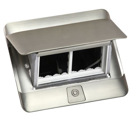 CAJA DE PISO POP-UP 4 MODULOS ACERO 654000