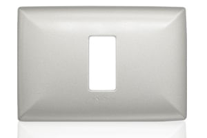 PLACA 1 PUESTO S17 ALUMINIO CHAMPAGNE C/SOPORTE 170132 SINTHESI