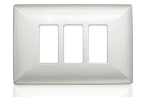 PLACA 3 PUESTOS S17 ALUMINIO CHAMPAGNE C/SOPORTE 170332 SINTHESI