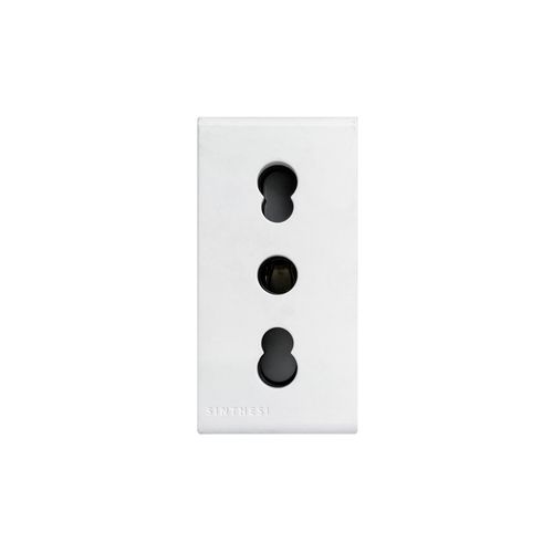 MODULO TOMACORRIENTE BIPASO 10/16A 250V 2P+T S33 BLANCO MATE 333121 SINTHESI