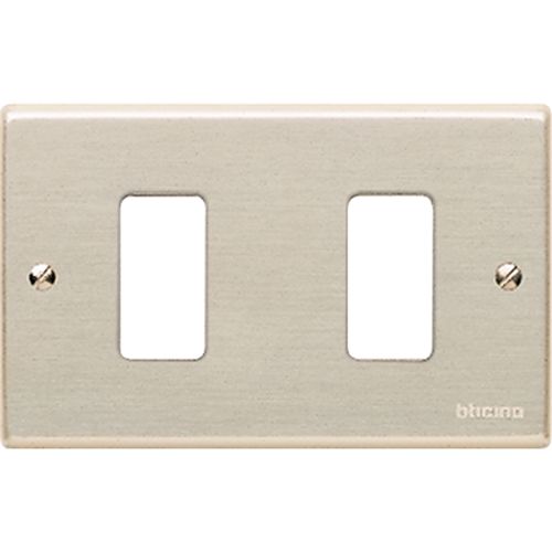 PLACA 2 PUESTOS ALUMINIO OXIDAL C/TORNILLO MAGIC 503/2