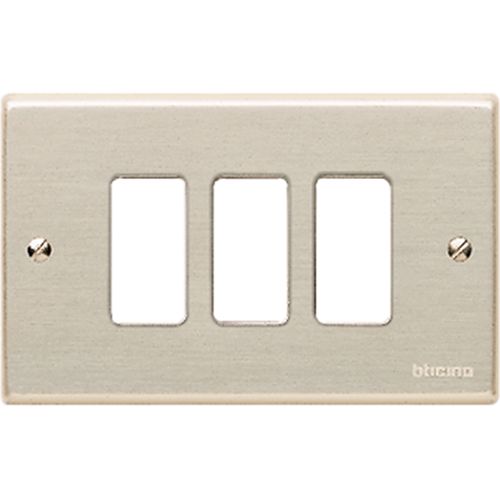 PLACA 3 PUESTOS ALUMINIO OXIDAL C/TORNILLO MAGIC 503/3