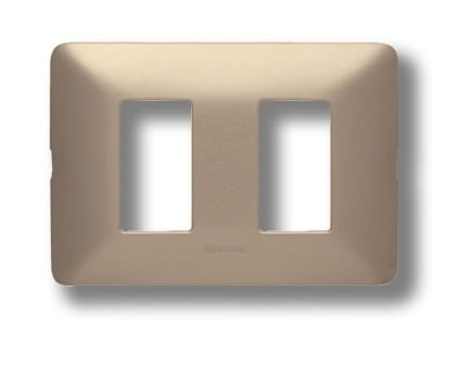 PLACA 2 PUESTOS ALUMINIO CHAMPAGNE MATIX AM503M2CH