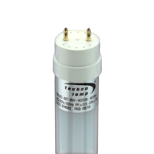 TUBO LED T8 8W 4000K 60CM GLASS 800LM 100lm/w TECHNOLAMP