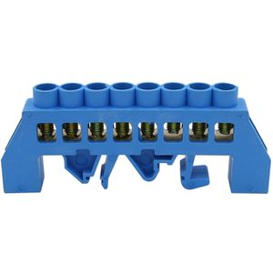 BARRA REPARTIDORA RIEL DIN 8 CONEXIONES AISLADA AZUL CCD