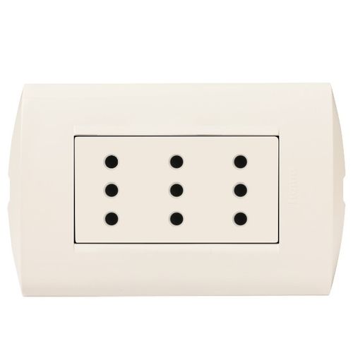 ENCHUFE TRIPLEX 2P+T 10A MARFIL ARMADO AE2113E3M MODUS STYLE