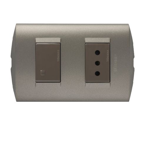 INTERRUPTOR 9/12+TOMA 10A MINK/TERRA ARMADO AE2203EGTI MODUS STYLE