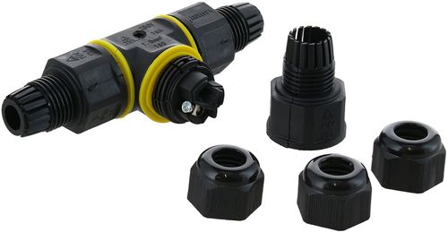 CONECTOR RAPIDO PARA CABLE 0,5-4,0MM 2P+T IP68 TIPO T TECHNOLAMP