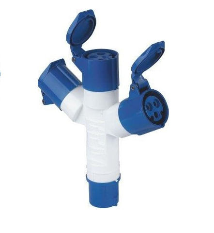 MULTIPLICADOR 2P+T 16A 230V IP44 3 SALIDAS FAENA CROMPTON