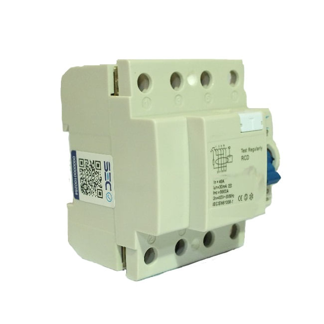 AIGOSTAR INTERRUTTORE DIFFERENZIALE SALVAVITA AC 4P 40A 30mA 415V