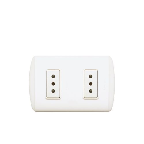 ENCHUFE DOBLE 2P+T 10A 250V BLANCO EMB 1208BN MODUS PLUS