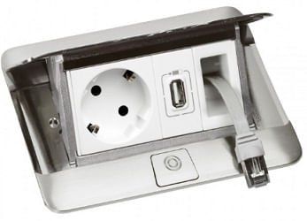 CAJA DE PISO POP-UP 4 MODULOS ACERO 654000