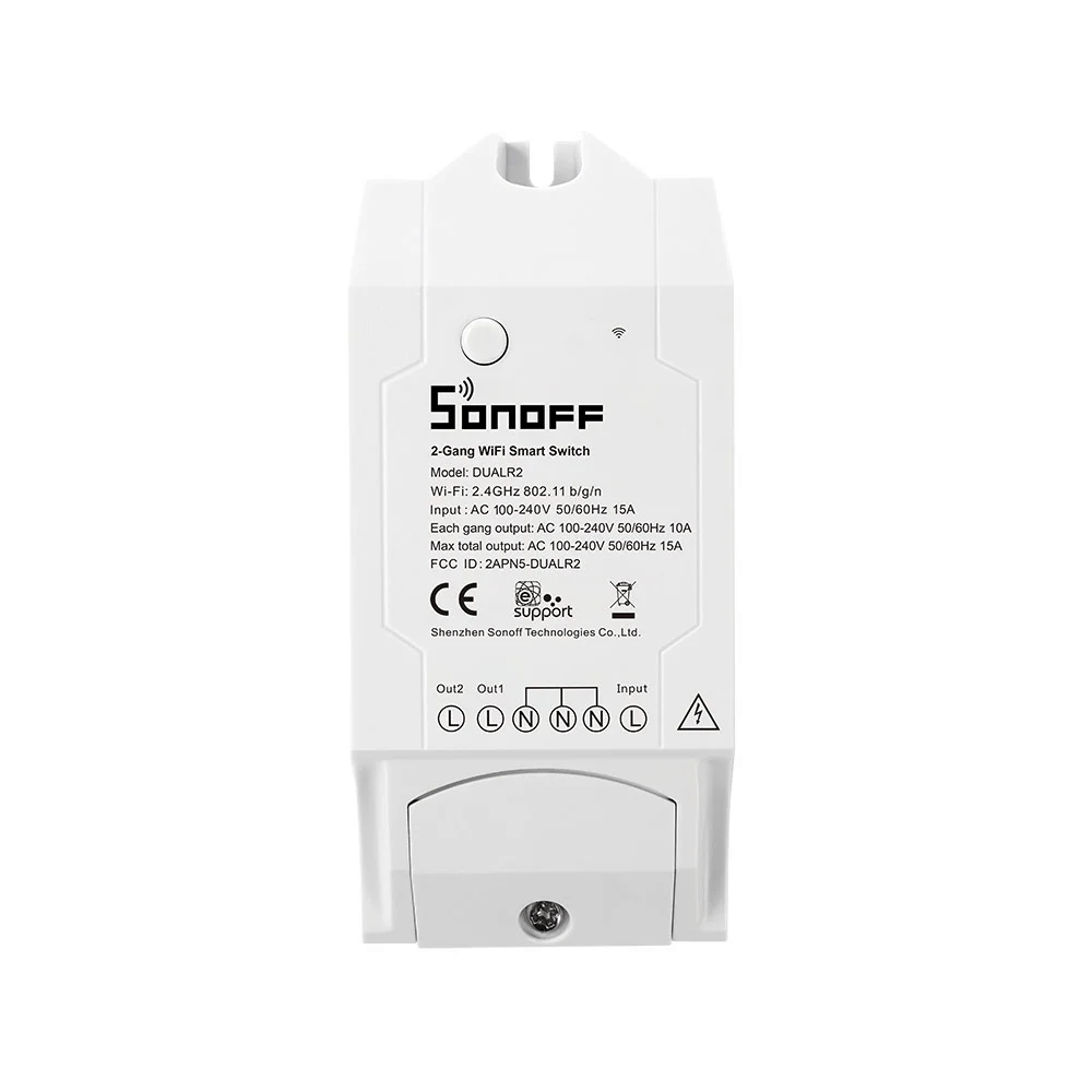 Interruptor DIY Sonoff DUALR3 De Dos Canales Y Medición De Energía