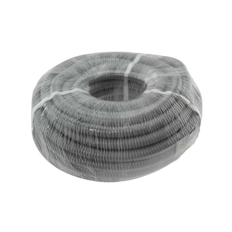 TUBO FLEXIBLE CON PVC GRIS 25MM LIVIANO