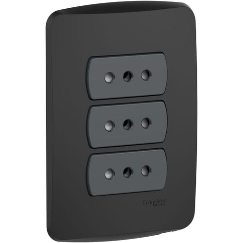 ENCHUFE TRIPLE 2P+T 10A GRAFITO ARMADA MILUZ S3B60486