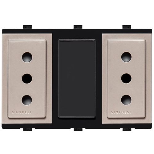 MODULO TOMACORRIENTE DUPLEX 10A 250V 2P+T S17 BEIGE 173402 SINTHESI