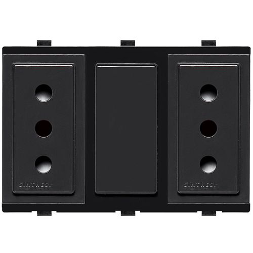 MODULO TOMACORRIENTE DUPLEX 10A 250V 2P+T S17 NOIR 173406 SINTHESI