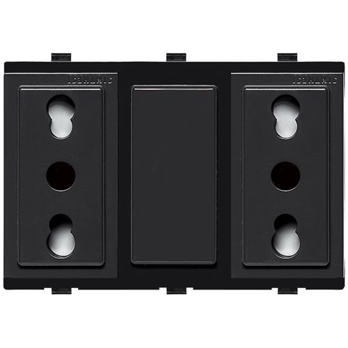 MODULO TOMACORRIENTE DUPLEX 10/16A 250V 2P+T S17 NOIR 173506 SINTHESI