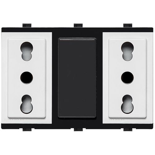 MODULO TOMACORRIENTE DUPLEX 10/16A 250V 2P+T S17 BLANCO 173501 SINTHESI