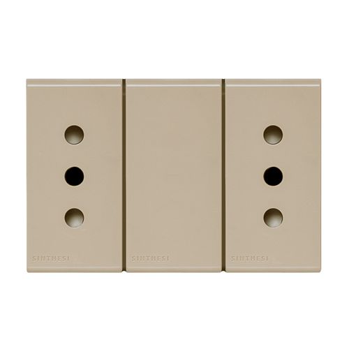 MODULO TOMACORRIENTE DUPLEX 10A 250V 2P+T S22 BEIGE 223402 SINTHESI