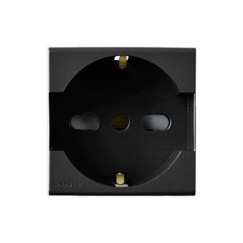 MODULO TOMACORRIENTE SCHUKO 2P+T 10/16A 250V S22 NOIR 223306 SINTHESI