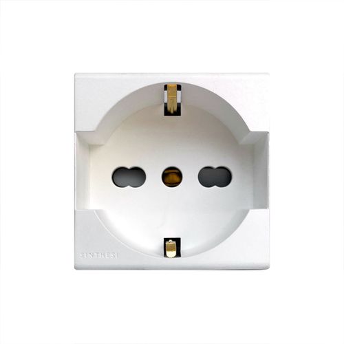 MODULO TOMACORRIENTE SCHUKO 2P+T 10/16A 250V S33 BLANCO MATE 333321 SINTHESI