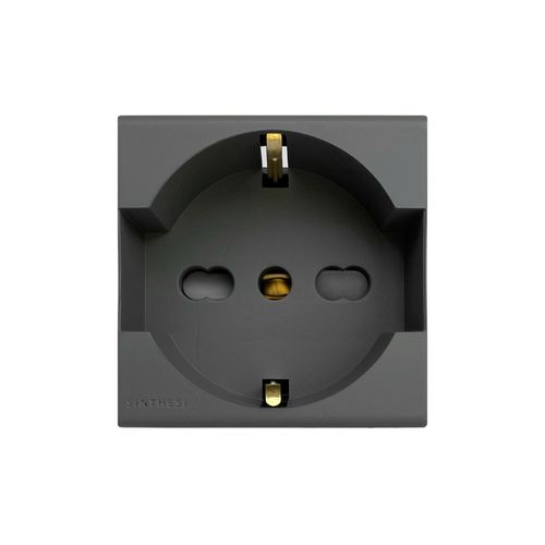 MODULO TOMACORRIENTE SCHUKO 2P+T 10/16A 250V S33 GREY MATE 333323 SINTHESI