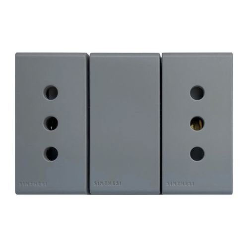 MODULO TOMACORRIENTE DUPLEX 10A 250V 2P+T S33 CEMENTO 333424 SINTHESI