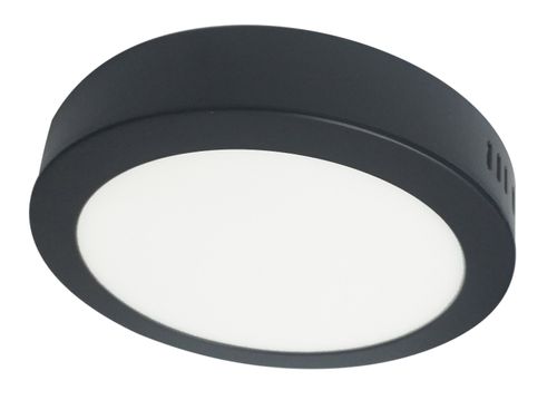 FOCO LED SOBREPUESTO 12W 16CM DIAMETRO 6000K 840LM NEGRO 100-240V TECHNOLAMP