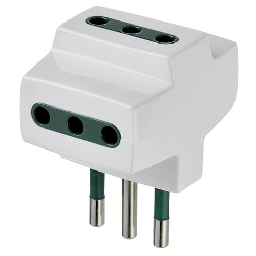 ADAPTADOR TRIPLE 2P+T 10A 250V S11 BLANCO 00320.B VIMAR