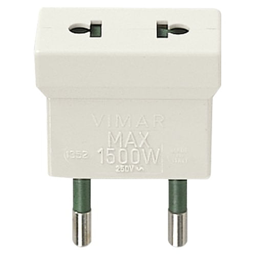 ADAPTADOR EUROAMERICANO 2P 10A 250V S10 BLANCO 01352.B VIMAR