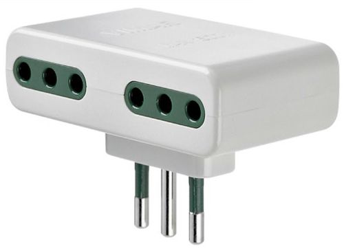 ADAPTADOR MULTIPLE 2P+T 10A 250V PL S11 BLANCO 01161.B VIMAR