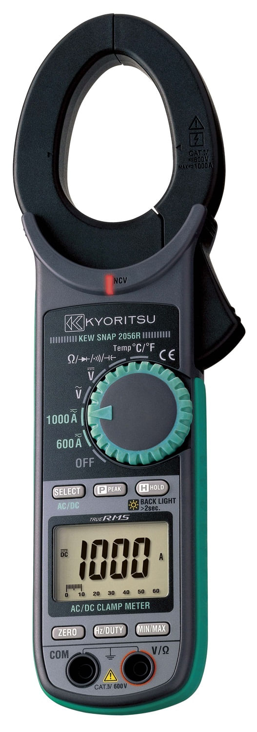AMPERIMETRO TENAZA 1000A AC/DC RMS 600V CAT 4 KEW 2056R KYORITSU