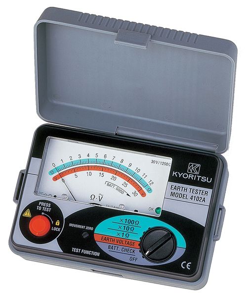 MEDIDOR DE RESISTENCIA TIERRA ANALOGO 0-1200OHM SOFT CASE KEW 4102A KYORITSU