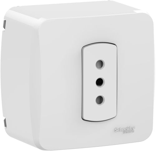 CASQUETE ARMADO CON ENCHUFE SIMPLE 10A 250V BLANCO MILUZ S3B66220
