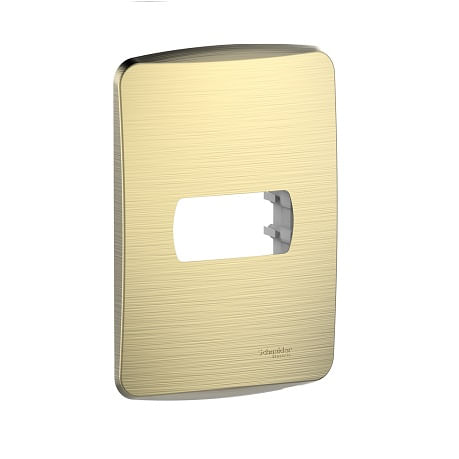 PLACA 1 PUESTO C/SOPORTE METAL DORADO MILUZ S3B77118