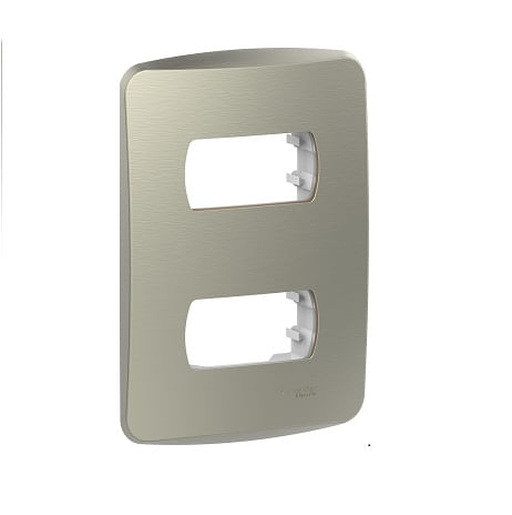 PLACA 2 PUESTOS CON SOPORTE - METAL BRONCE