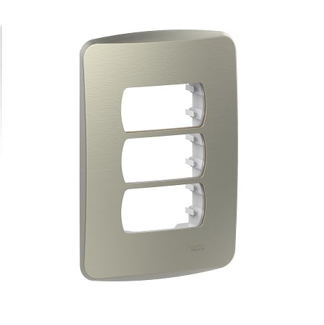 PLACA 3 PUESTOS C/SOPORTE METAL BRONCE MILUZ S3B77137
