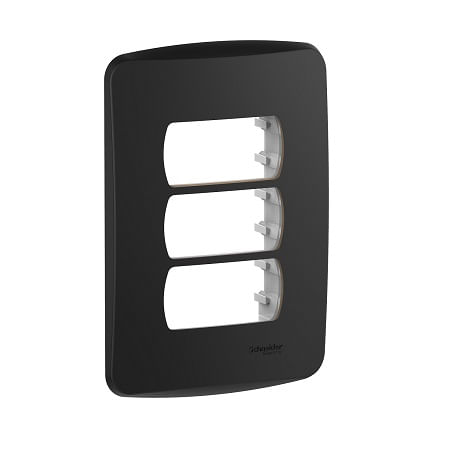 PLACA 3 PUESTOS C/SOPORTE METAL GRAFITO MILUZ S3B77139