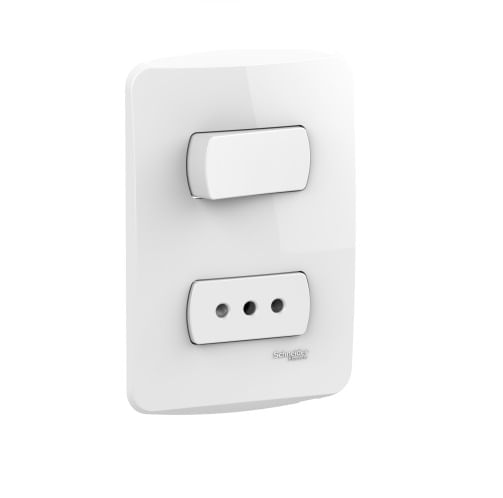 INTERRUPTOR 9/12 + ENCHUFE 10A 250V - BLANCO ARMADA